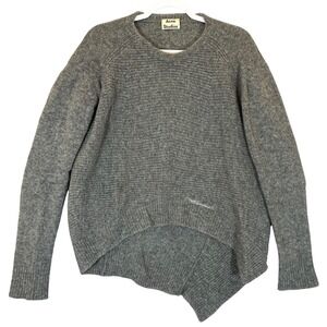 Acne Studios Holly Shet PAW15 Lambswool Asymmetric Distressed Sweater Sz S Gray‎